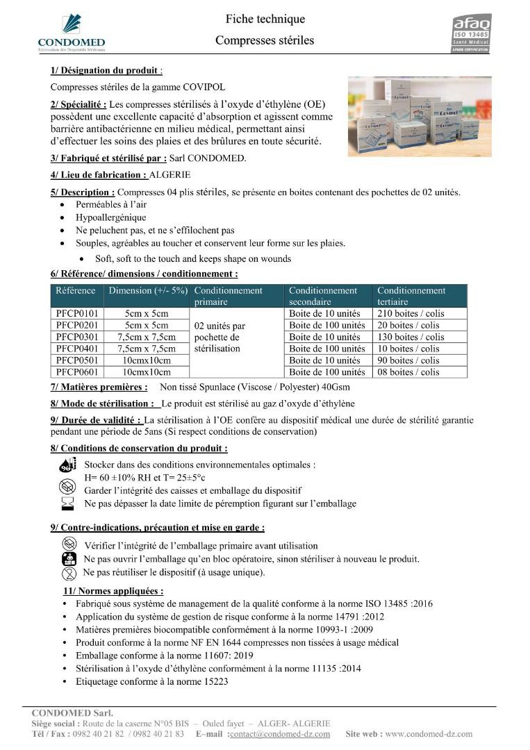 COMPRESSE STERILE 5*5 CM B100